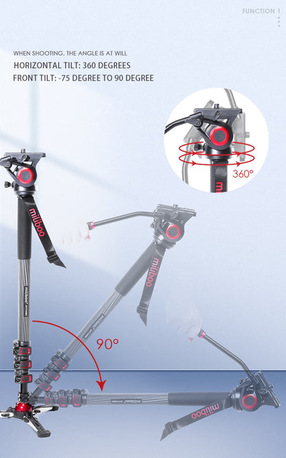 Trépied TOWER Monopod professionnel Miliboo en fibre de carbone