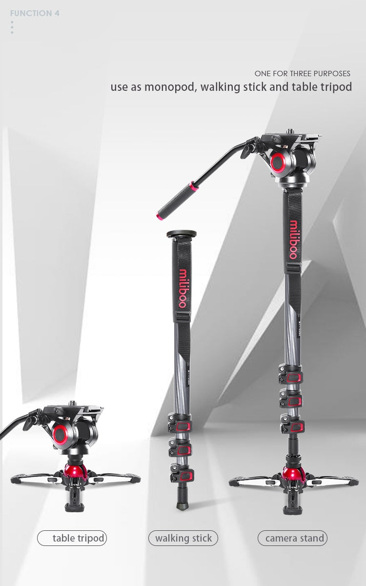 Trépied TOWER Monopod professionnel Miliboo en fibre de carbone