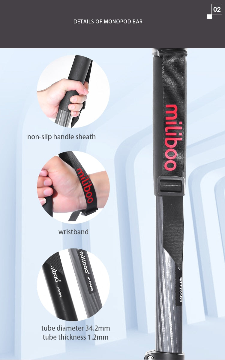Trépied TOWER Monopod professionnel Miliboo en fibre de carbone