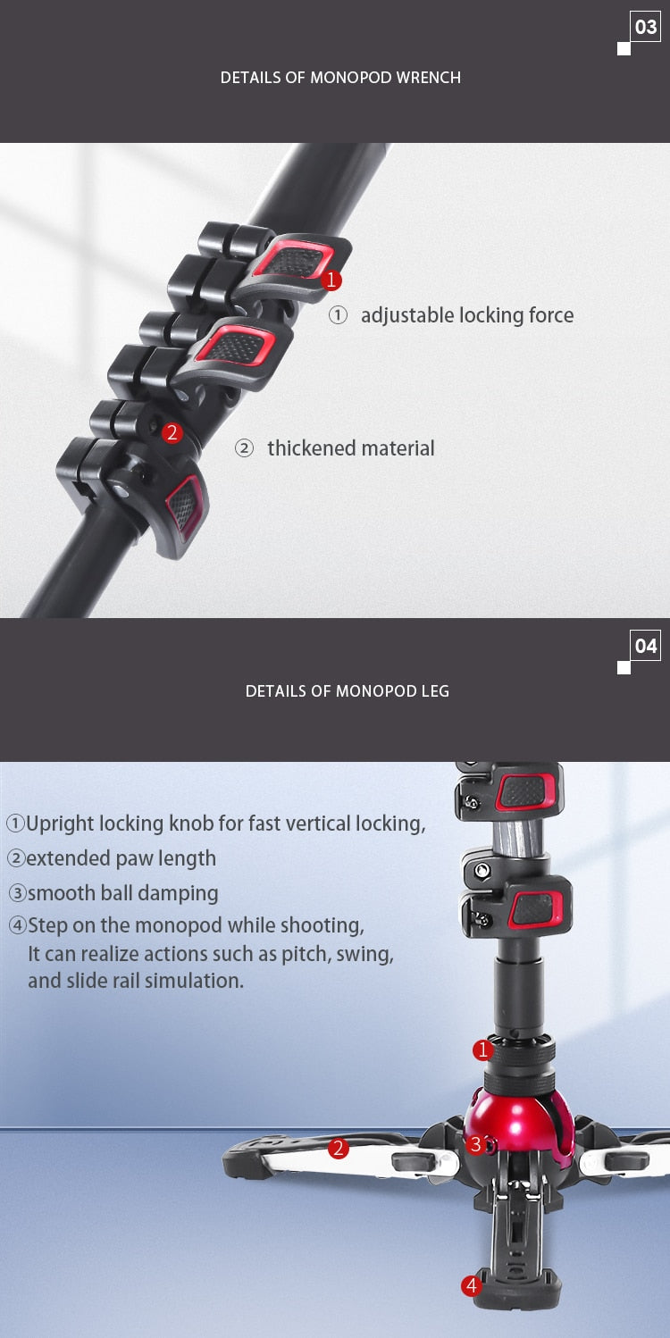 Trépied TOWER Monopod professionnel Miliboo en fibre de carbone