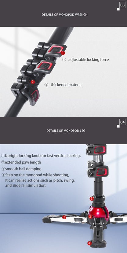 Trépied TOWER Monopod professionnel Miliboo en fibre de carbone