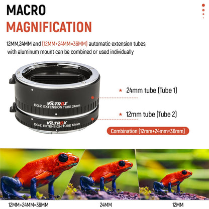 Bague d'adaptation macro Viltrox DG-Z AF pour Nikon Z mount Z6 Z7 Z50