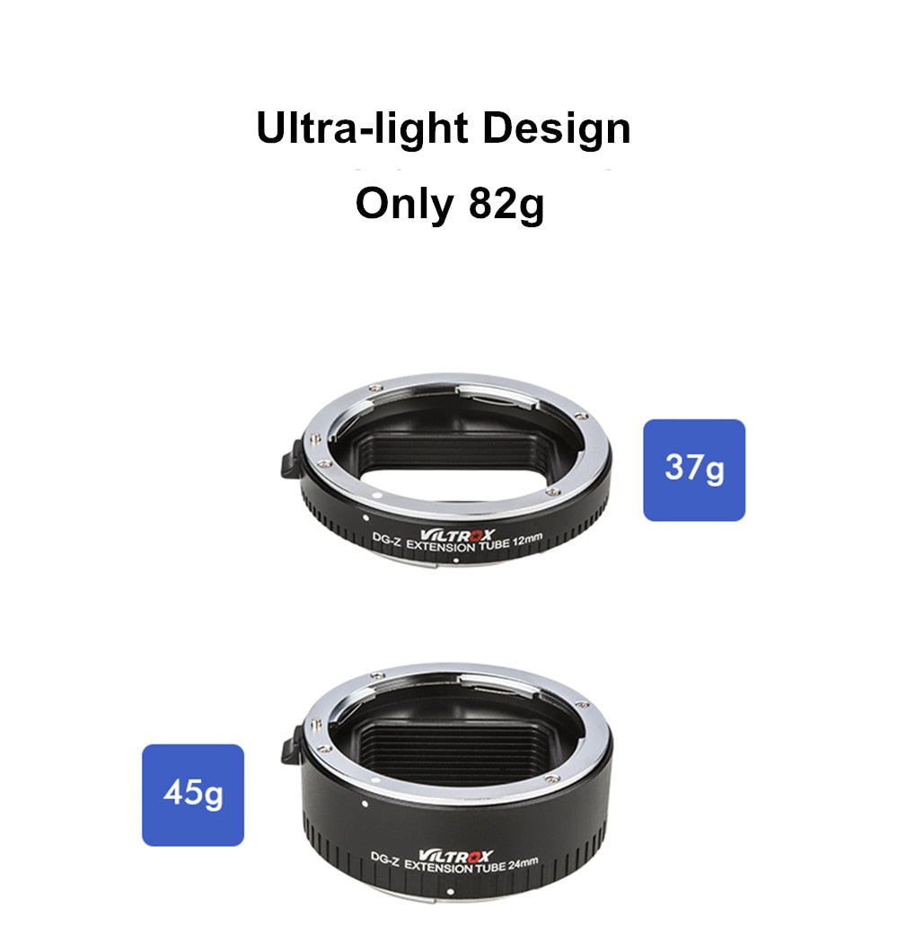 Bague d'adaptation macro Viltrox DG-Z AF pour Nikon Z mount Z6 Z7 Z50