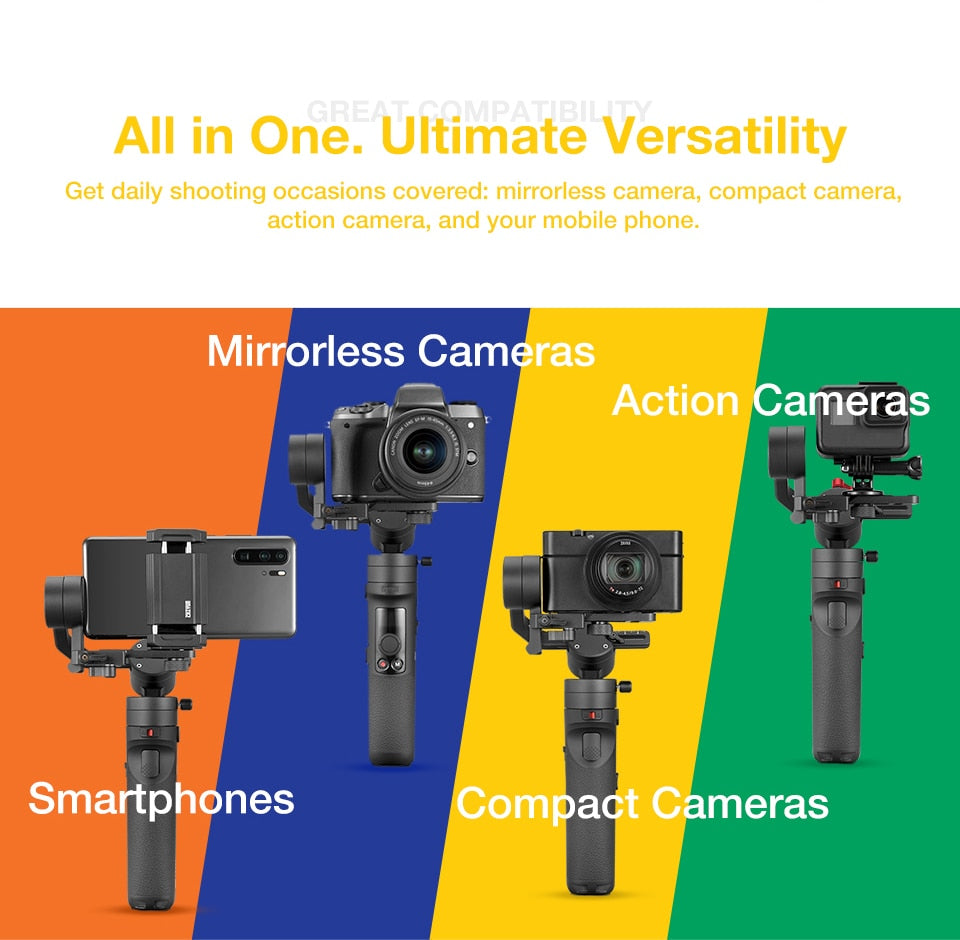 ZHIYUN Crane M2 Gimbals pour Smartphones, reflex... poids maximum 750g