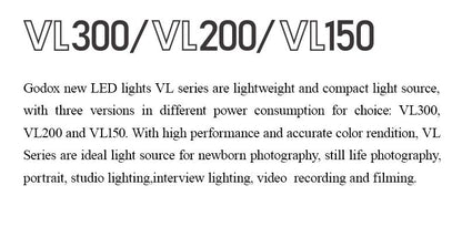 Eclairage Godox VL150 VL200 VL300 150W 5600K