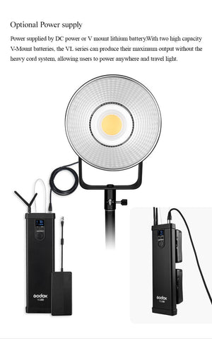 Eclairage Godox VL150 VL200 VL300 150W 5600K