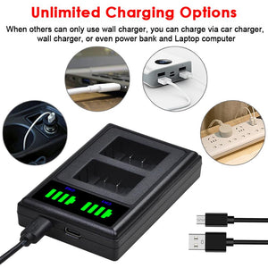 Chargeur GREPRO pour batterie DMW-BMB9 pour Panasonic Lumix DMC FZ40K FZ45K FZ47K FZ48K FZ60