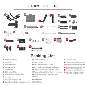 ZHIYUN Crane 3S poids maximum 6.5KG