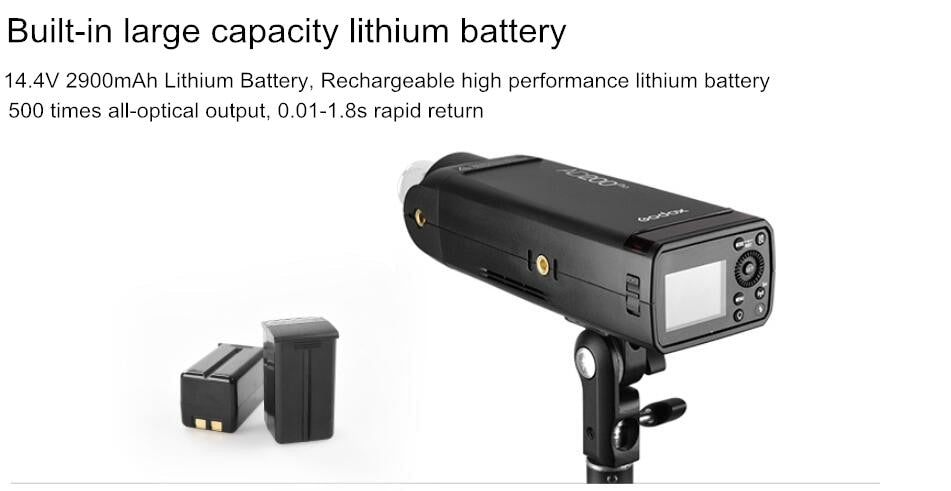 Flash Godox AD200 Pro AD200Pro 200Ws 2.4G Flash Strobe 2900mAh Batterie