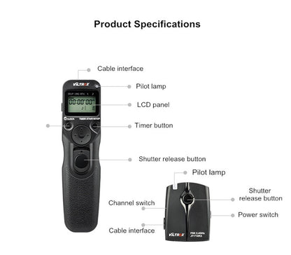 Télécommande Viltrox JY-710 avec son récepteur pour Canon, Nikon, Panasonic, Sony...