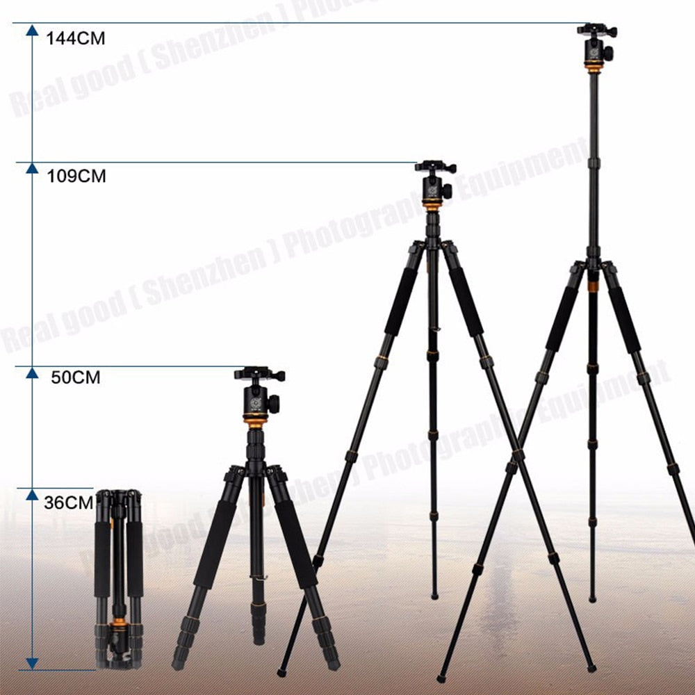 Trépied Monopod Beike QZSD Q999S 148cm 15 Kg min 38cm pour macro et shooting standard