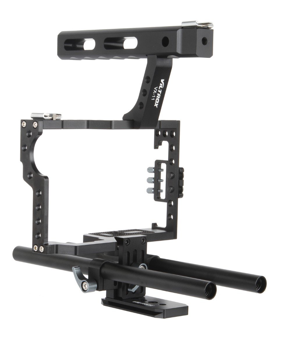 Cage VILTROX Rod Rig + poignée pour Sony A9 A7 ... Panasonic GH5...