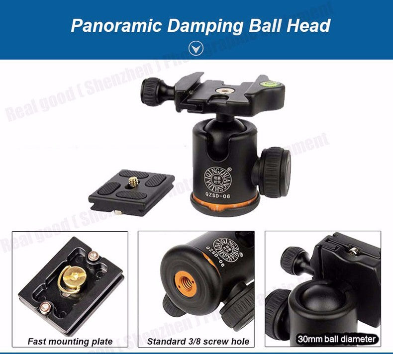 Trépied Monopod Beike QZSD Q999S 148cm 15 Kg min 38cm pour macro et shooting standard