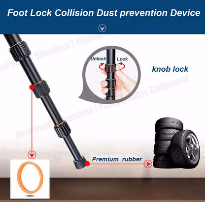 Trépied Monopod Beike QZSD Q999S 148cm 15 Kg min 38cm pour macro et shooting standard