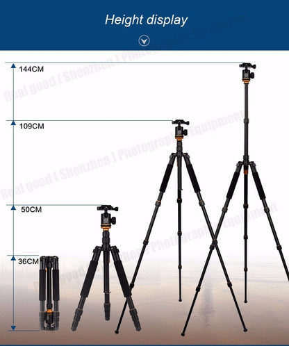 Trépied Monopod Beike QZSD Q999S 148cm 15 Kg min 38cm pour macro et shooting standard
