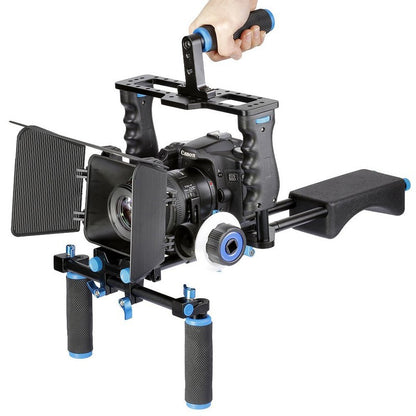 Cage stabilisateur avec Cage video/Matte Box/Follow Focus, slide pour Canon Nikon Sony