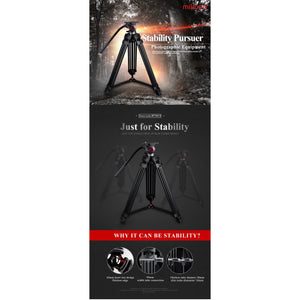 Trépied tripod professionnel Miliboo MTT601A 10kg 153 cm à tête panoramique en fibre de carbone