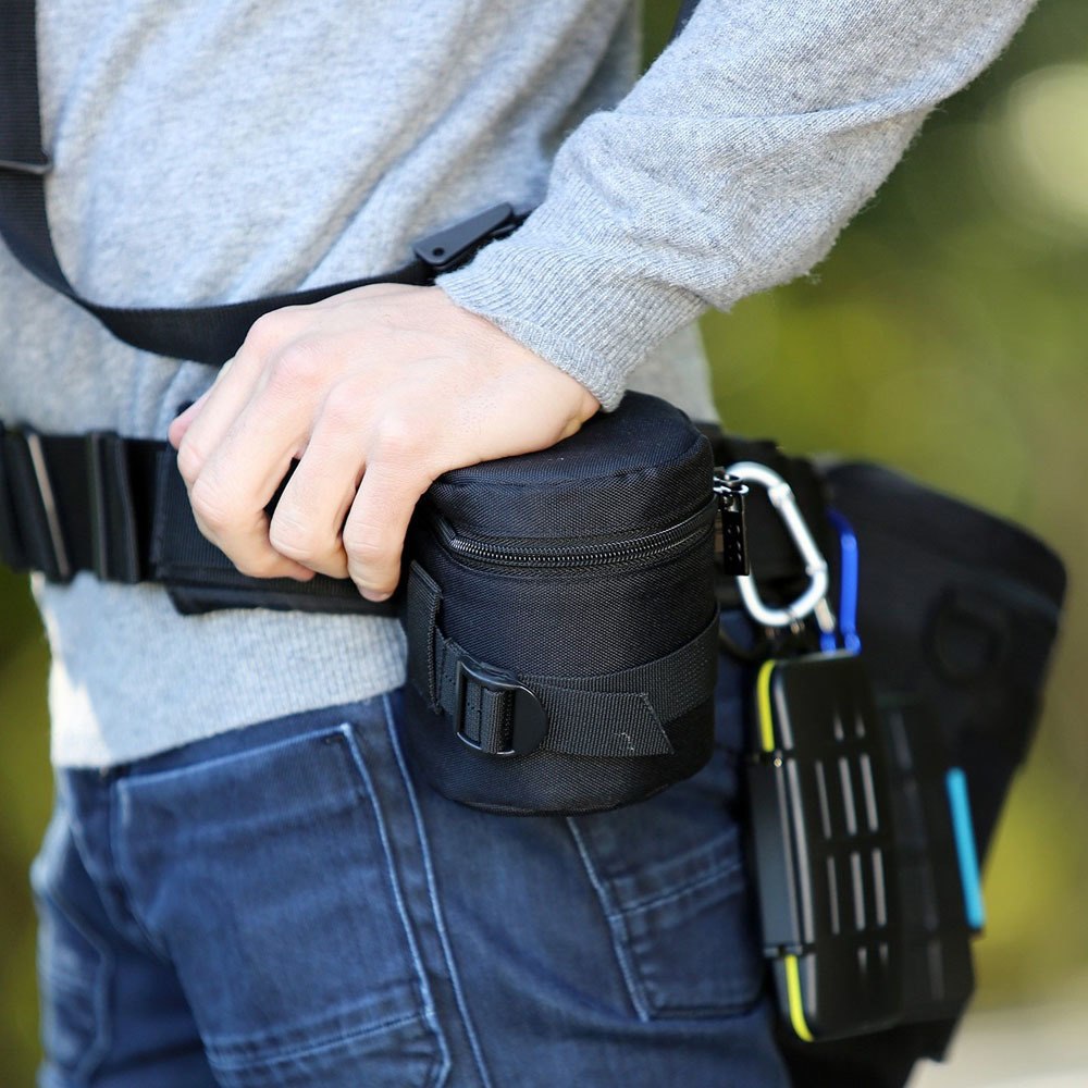 Sangle ceinture JJC avec anneau pour accrocher 5 objectifs et reflex en même temps