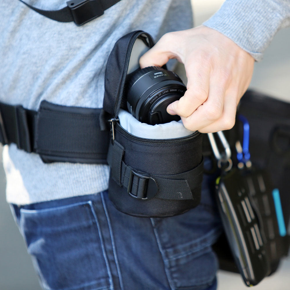 Sangle ceinture JJC avec anneau pour accrocher 5 objectifs et reflex en même temps