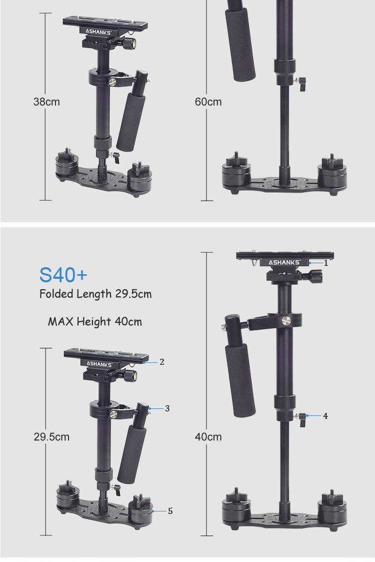 Steadicam 60 cm universelle Pro-maxi S60 tout reflex et GoPro 3.5 kg