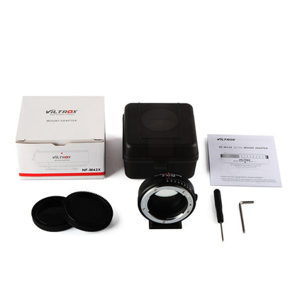 Bague d'adaptation Viltrox NF-M43X Focal Reducer Speed Booster pour Nikon vers M4/3 camera GH4 GH5 GH85 GF7 GX7