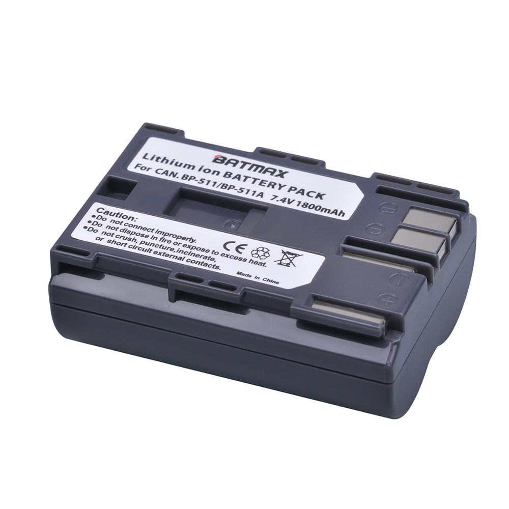 Batterie Batmax haute qualité BP-511A pour Canon G6 300D 50D 5D...