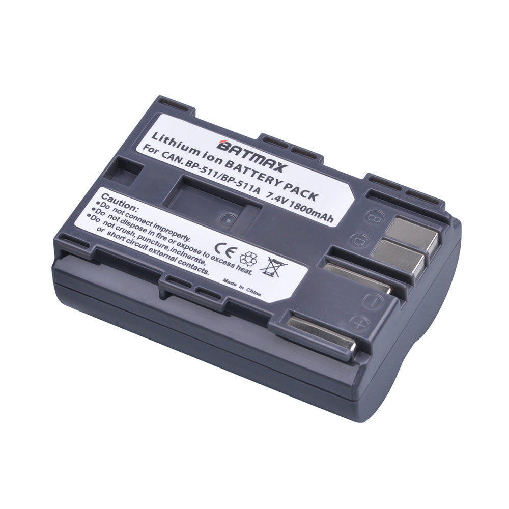 Batterie Batmax haute qualité BP-511A pour Canon G6 300D 50D 5D...