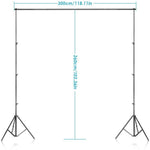 Stand de fond de studio Neewer 2.6 M x 3 M avec mousse rembourré