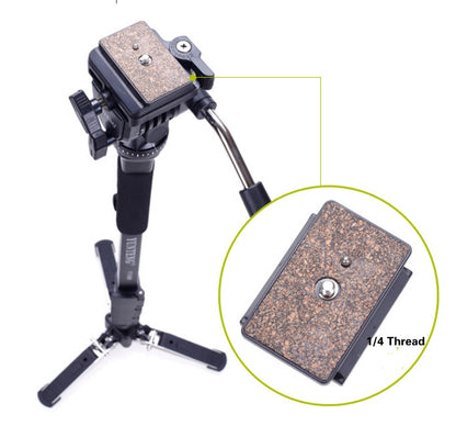 Monopod Yunteng VCT-288 1M48 3Kg + tète fluide + Support pour support reflex