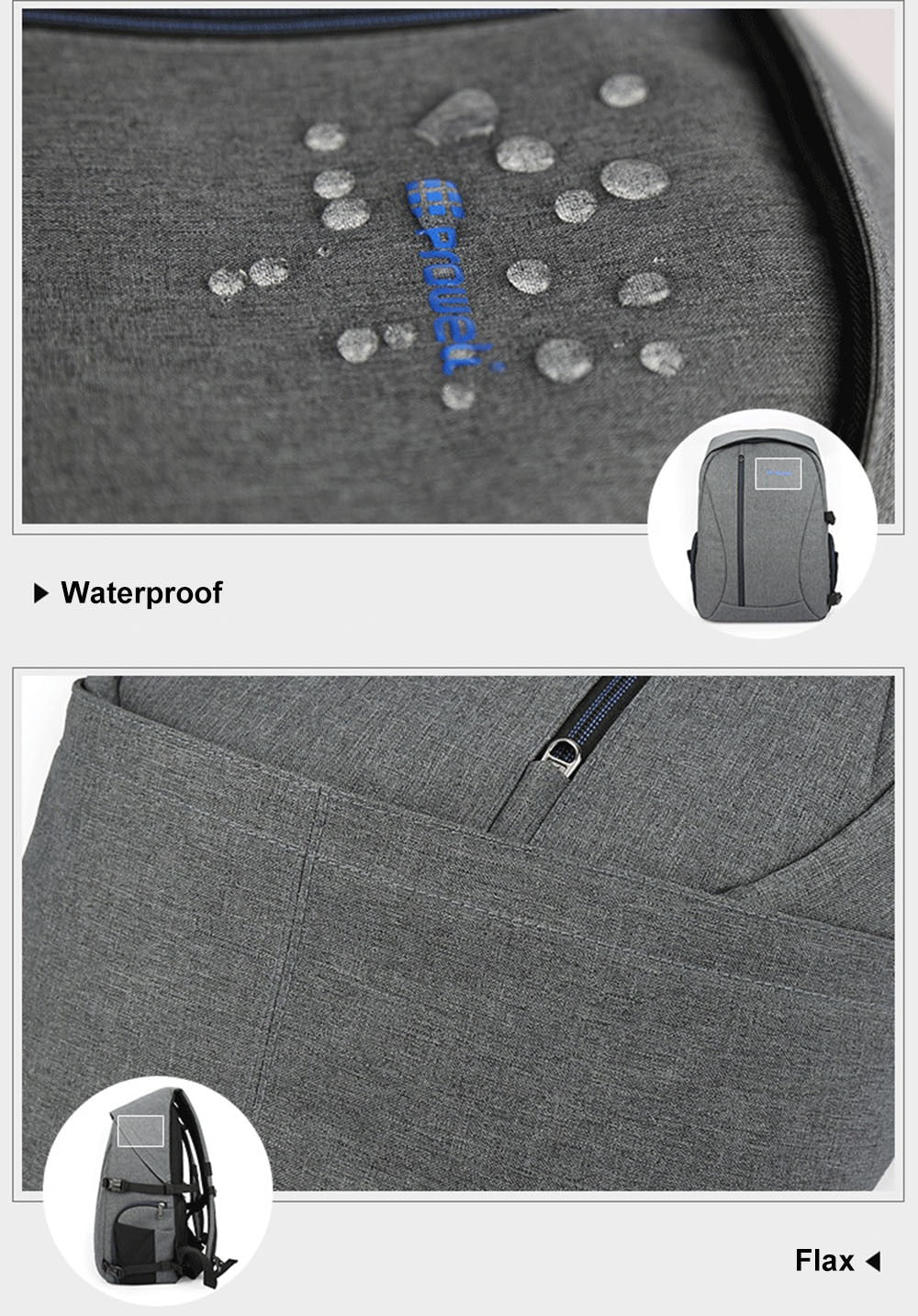 Sac à dos étanche en lin PROWELL D63