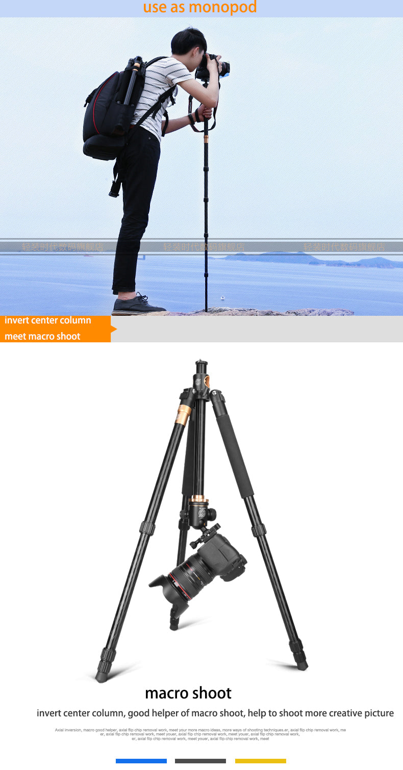 Trépied QHDT Q999H 156 cm 10kg rotation de la tête à 360°