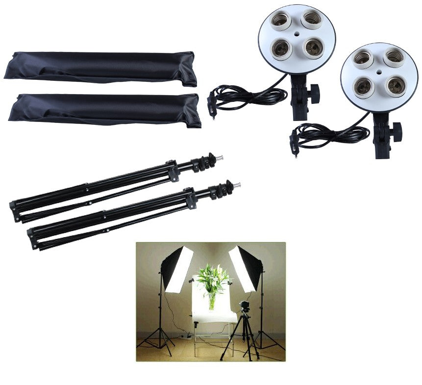 Kit éclairage LED Studio professionnel avec 8 LED 60 w + Adoucisseur x2 + trépied x2