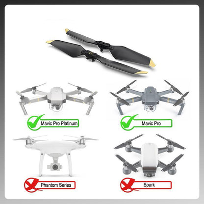 4 Paires d'hélices pour drone Dji Mavic Pro platine