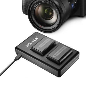 Chargeur double + 2 batteries Neewer pour Sony NP-FW50, A7R II, A7 II, A3000, A6300, A6500