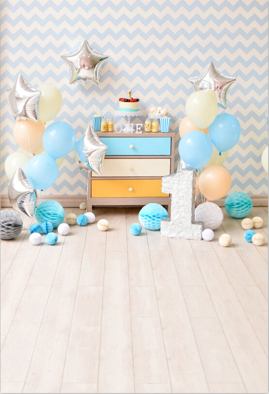 Toile décor de fond de studio professionnel mur ballon 1er Anniversaire