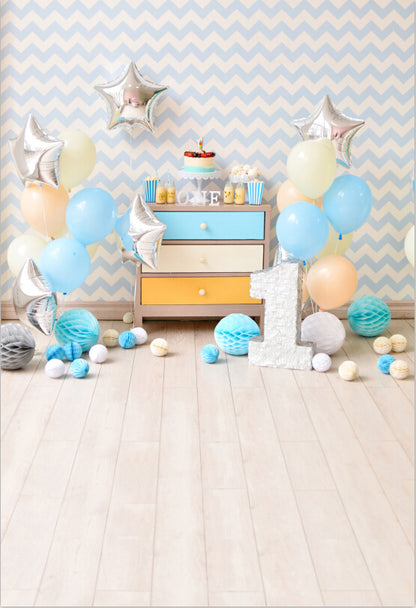 Toile décor de fond de studio professionnel mur ballon 1er Anniversaire