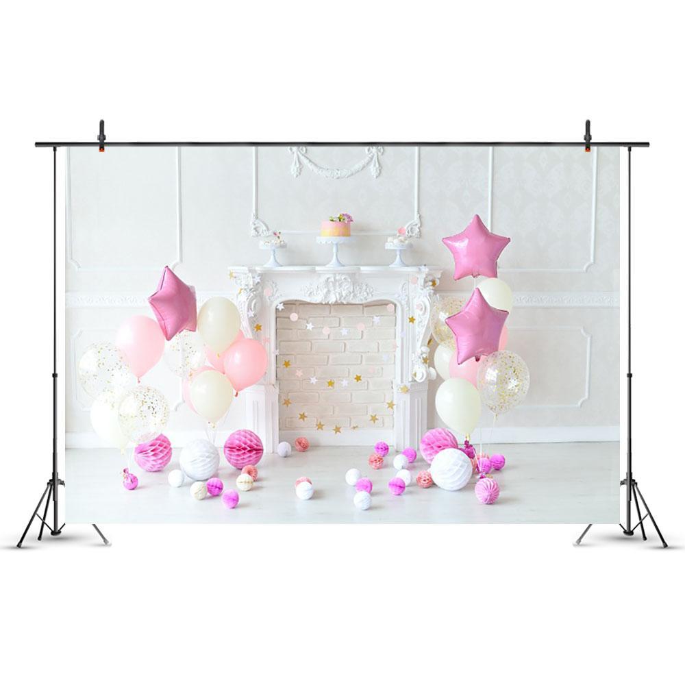 Fond de studio décor mariage, anniversaire enfant... Ballon cheminée