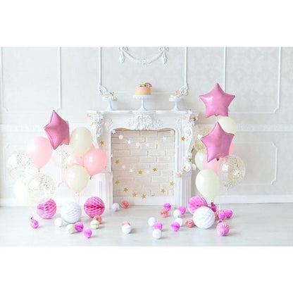 Fond de studio décor mariage, anniversaire enfant... Ballon cheminée