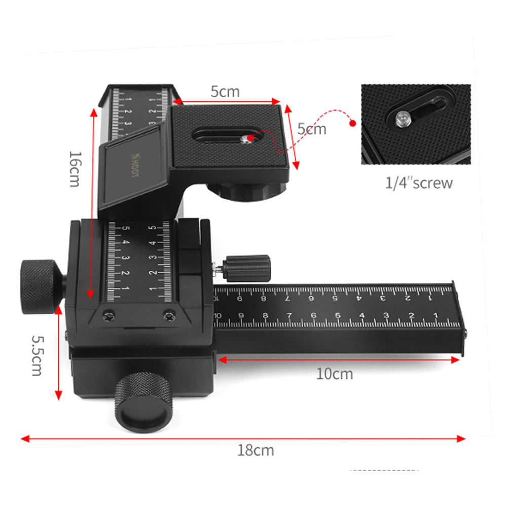 Slider SHOOT XT-360 pour la photo et la video Macro monture standard 1/4"