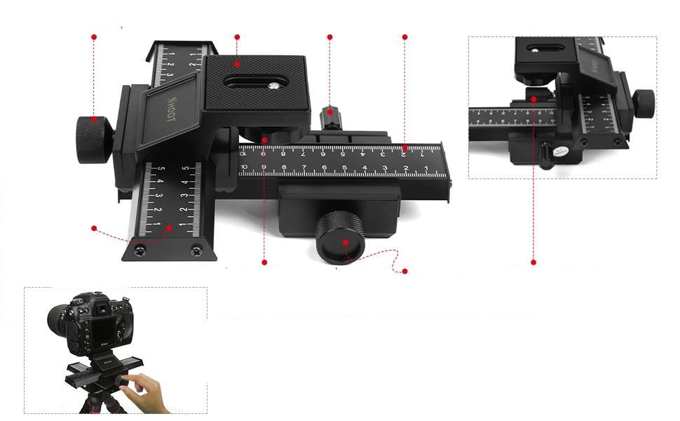 Slider SHOOT XT-360 pour la photo et la video Macro monture standard 1/4"