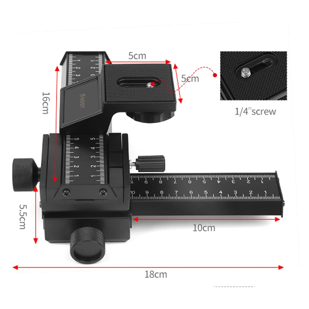 Slider SHOOT XT-360 pour la photo et la video Macro monture standard 1/4"