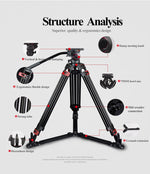 Trépied tripod professionnel Miliboo MTT609B 15kg 170 cm à tête panoramique en fibre de carbone