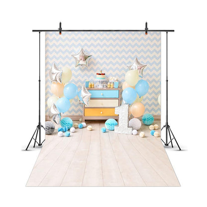 Toile décor de fond de studio professionnel mur ballon 1er Anniversaire