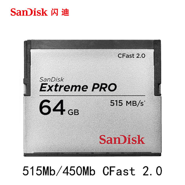 Carte mémoire CF Cfast Sandisk Extreme Pro 515 mb/s 2.0 128 gb 64 gb  + autres CF