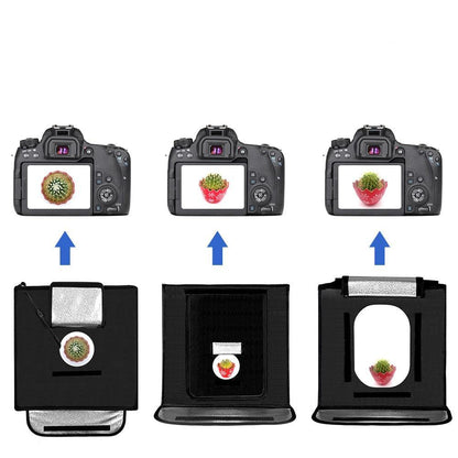 SOFTBOX TRAVOR F40 40*40 cm + LED + Fond Blanc, jaune et noir