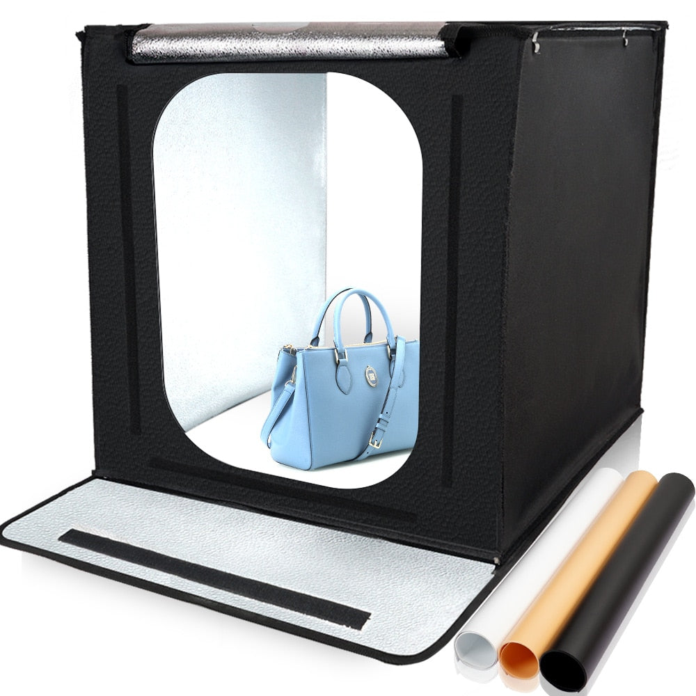 SOFTBOX TRAVOR F40 40*40 cm + LED + Fond Blanc, jaune et noir