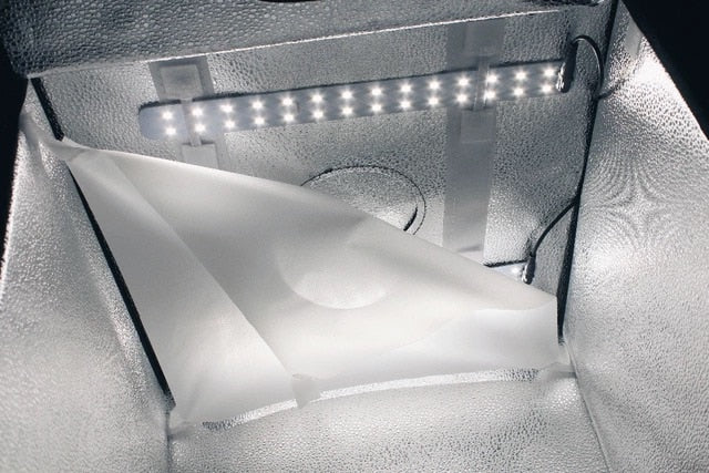 SOFTBOX TRAVOR F40 40*40 cm + LED + Fond Blanc, jaune et noir