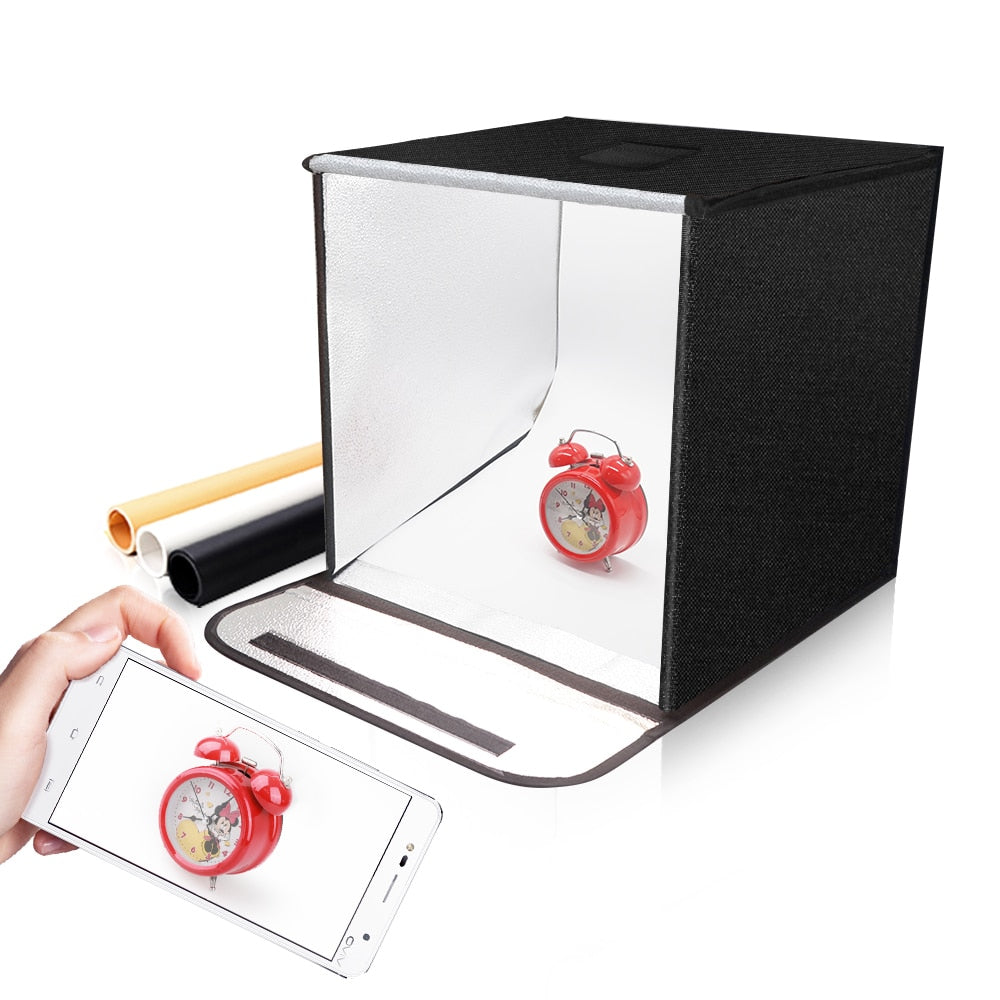 SOFTBOX TRAVOR F40 40*40 cm + LED + Fond Blanc, jaune et noir