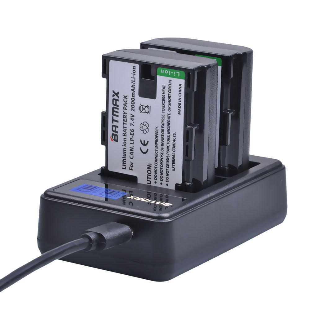 Chargeur Batmax haute qualité pour batterie LP-E6 LP-E6N pour Canon 5D Mark III,IV,7D ...