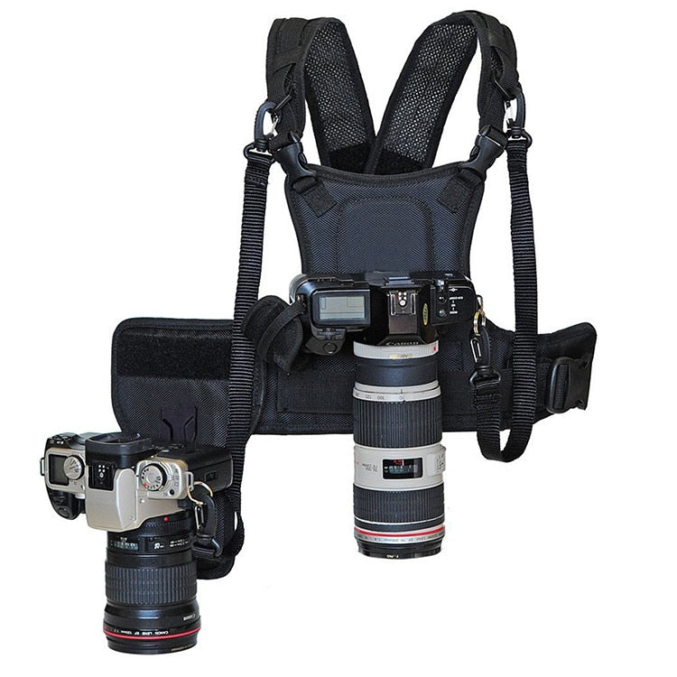 Nicad Professional Quick Release Harness for attaching 2 mounted SLRs